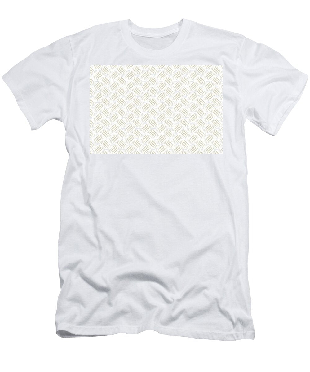 Beige and White Wavy Tessellation Line Pattern Petite Pattern Minimal Graphic Designs T-Shirt