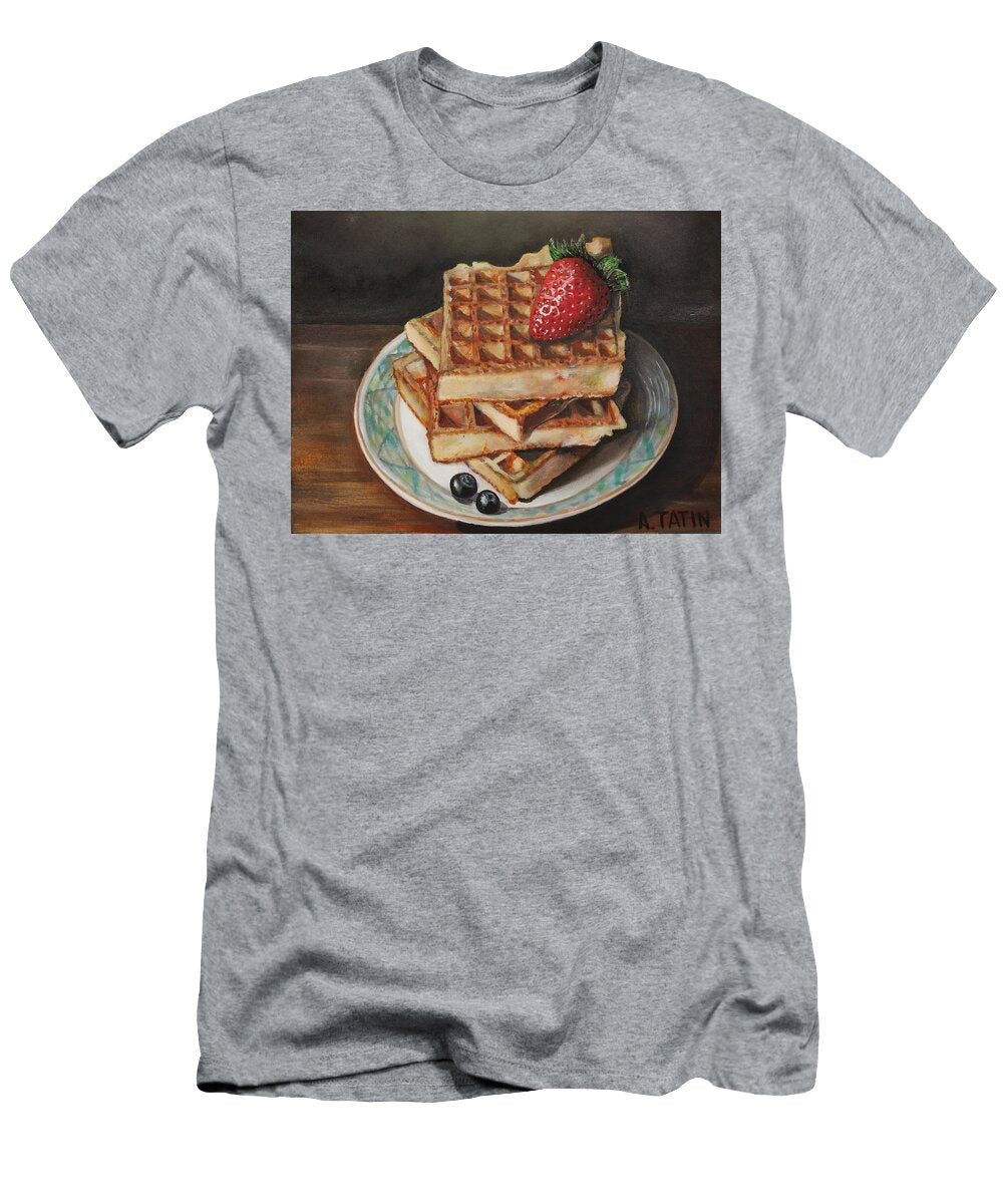 Belgian Waffles with Strawberry and Blueberries Art Tatin T-Shirt