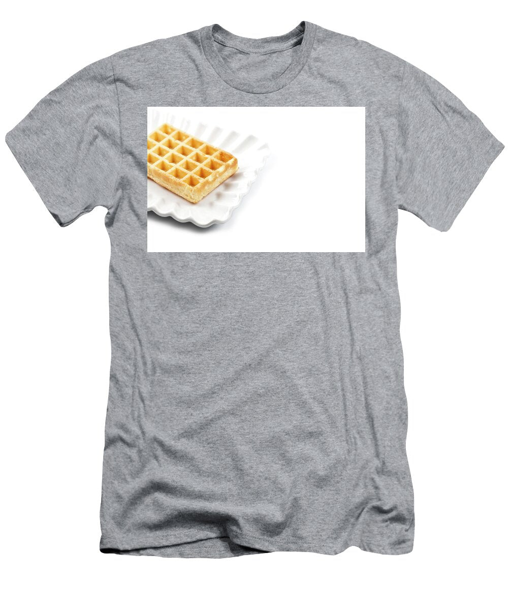 Belgium Waffer on White Ceramic Plate Isolated on White Backgrou Liss Art Studio T-Shirt