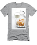 Belgium Waffers with Sugar Powder on Ceramic Plate and Strainer Liss Art Studio T-Shirt