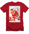 Belgium Waffers with Sugar Powder Strawberries Almonds and Cho Liss Art Studio T-Shirt