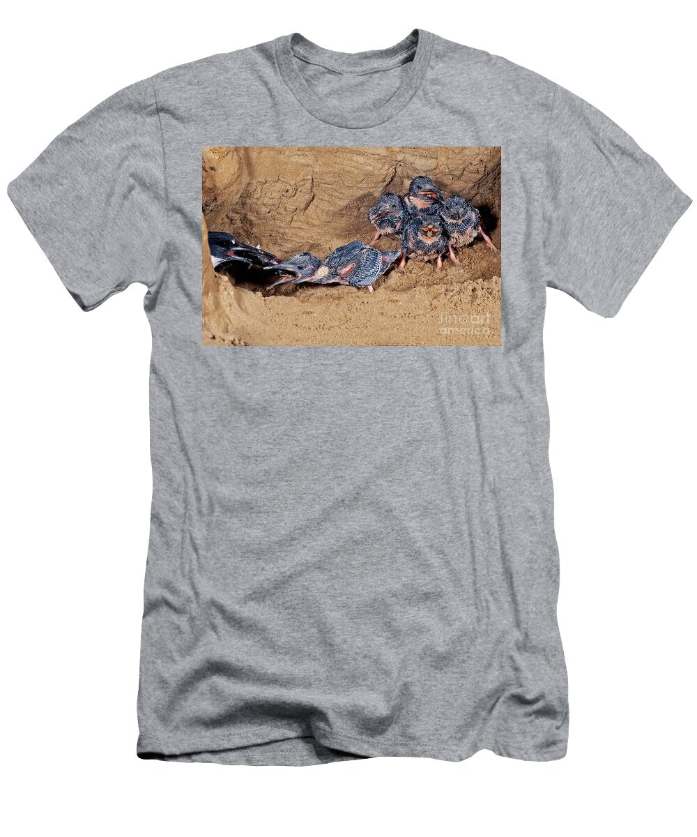 Belted Kingfisher Feeds Young Anthony Mercieca T-Shirt