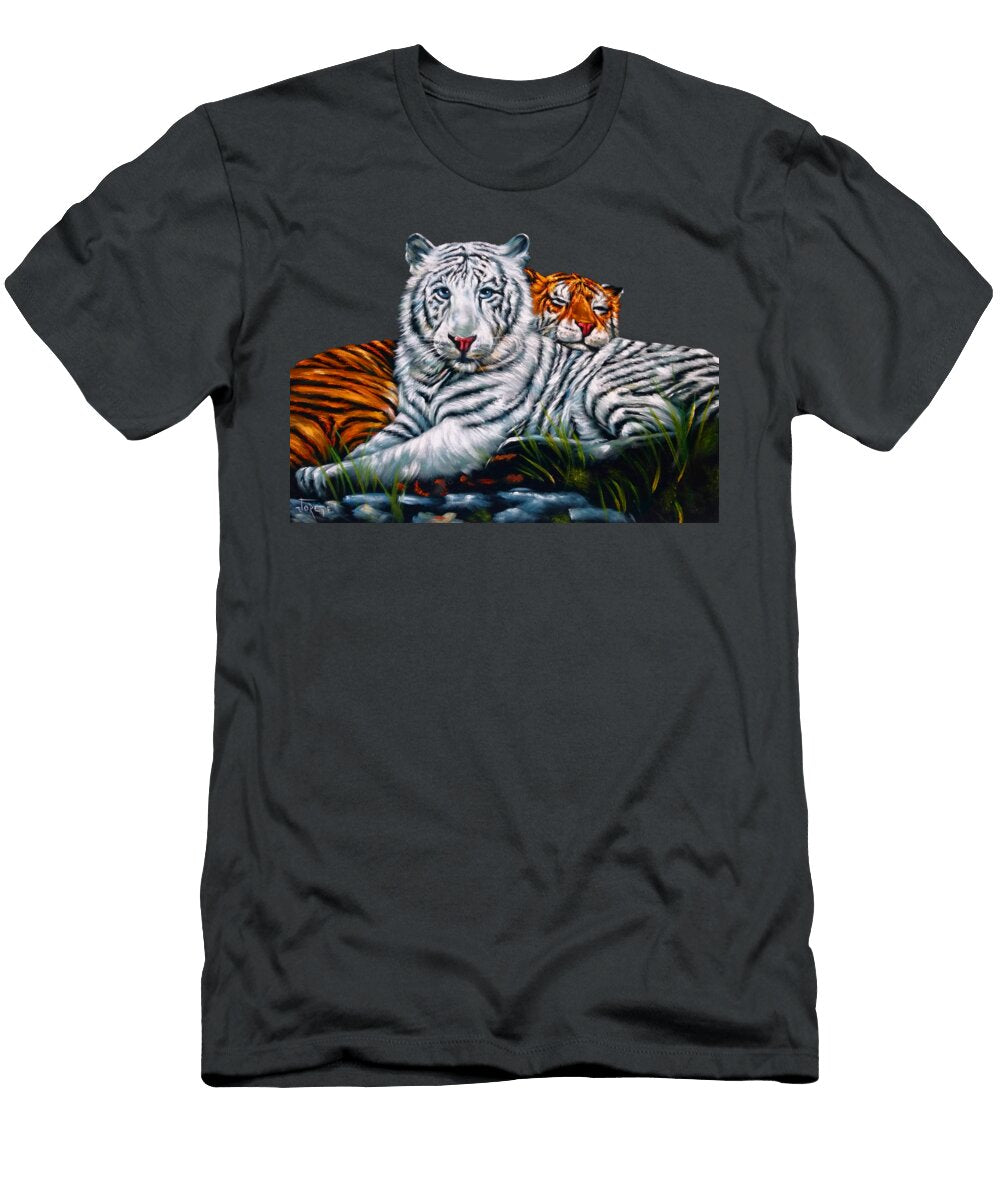 Bengal Tigers Oil on Black Velvet By Artist Jorge Torrones Jorge Terrones T-Shirt