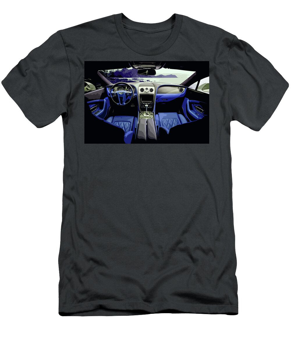 Bentley Continental Gt Interior Blue Thespeedart T-Shirt