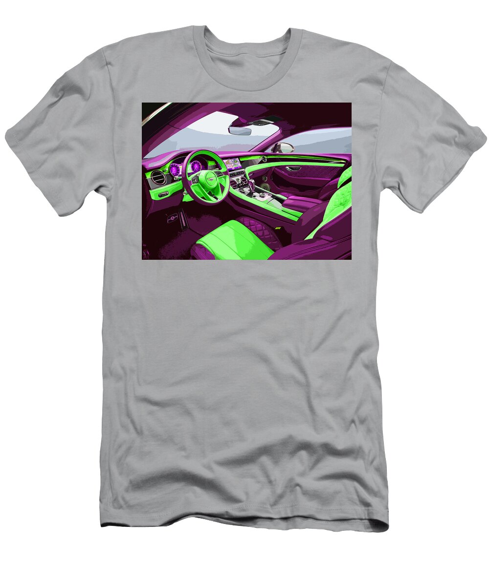 Bentley Continental Gt Interior Green and Purple Thespeedart T-Shirt