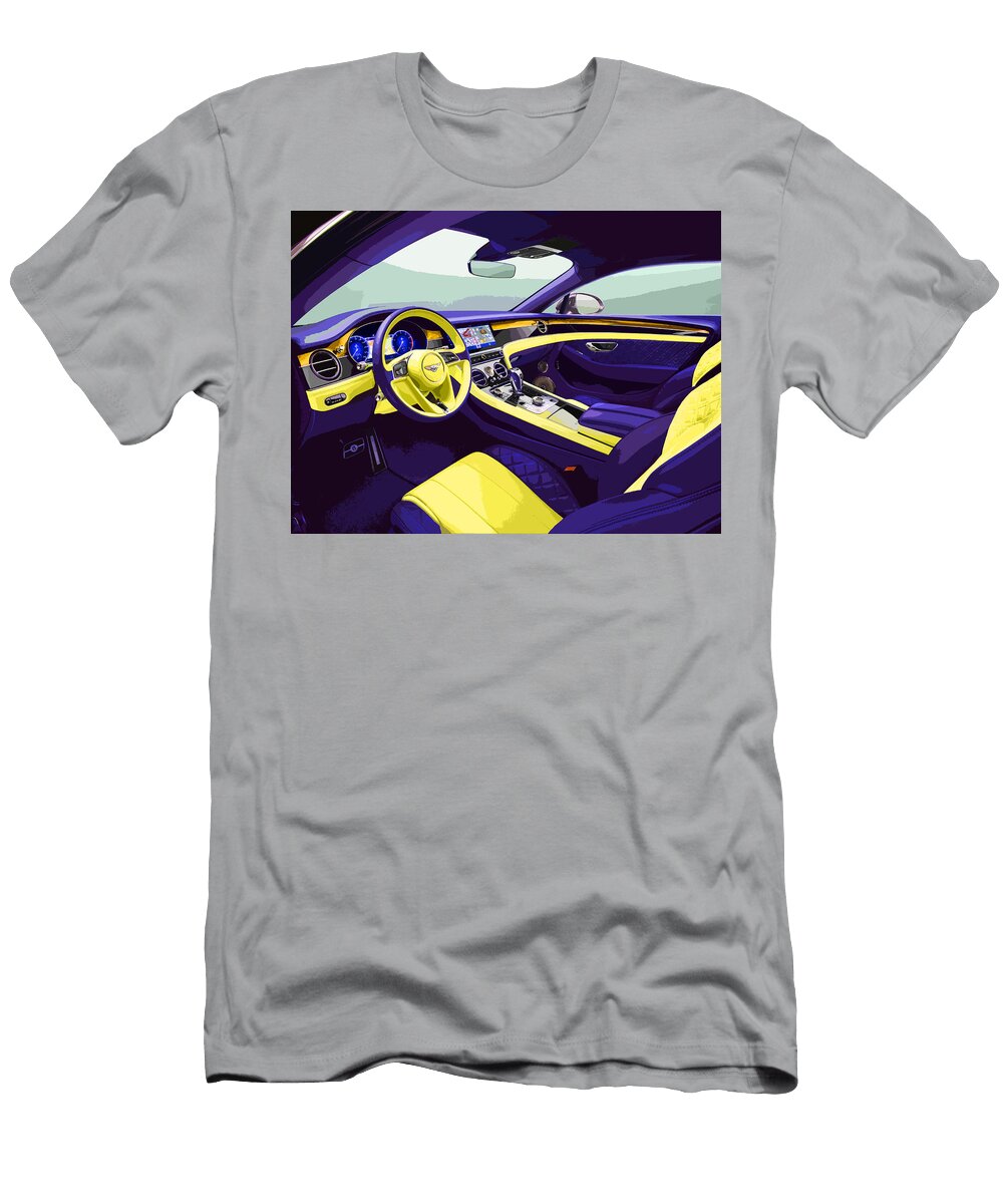 Bentley Continental Gt Interior Yellow and Purple Thespeedart T-Shirt