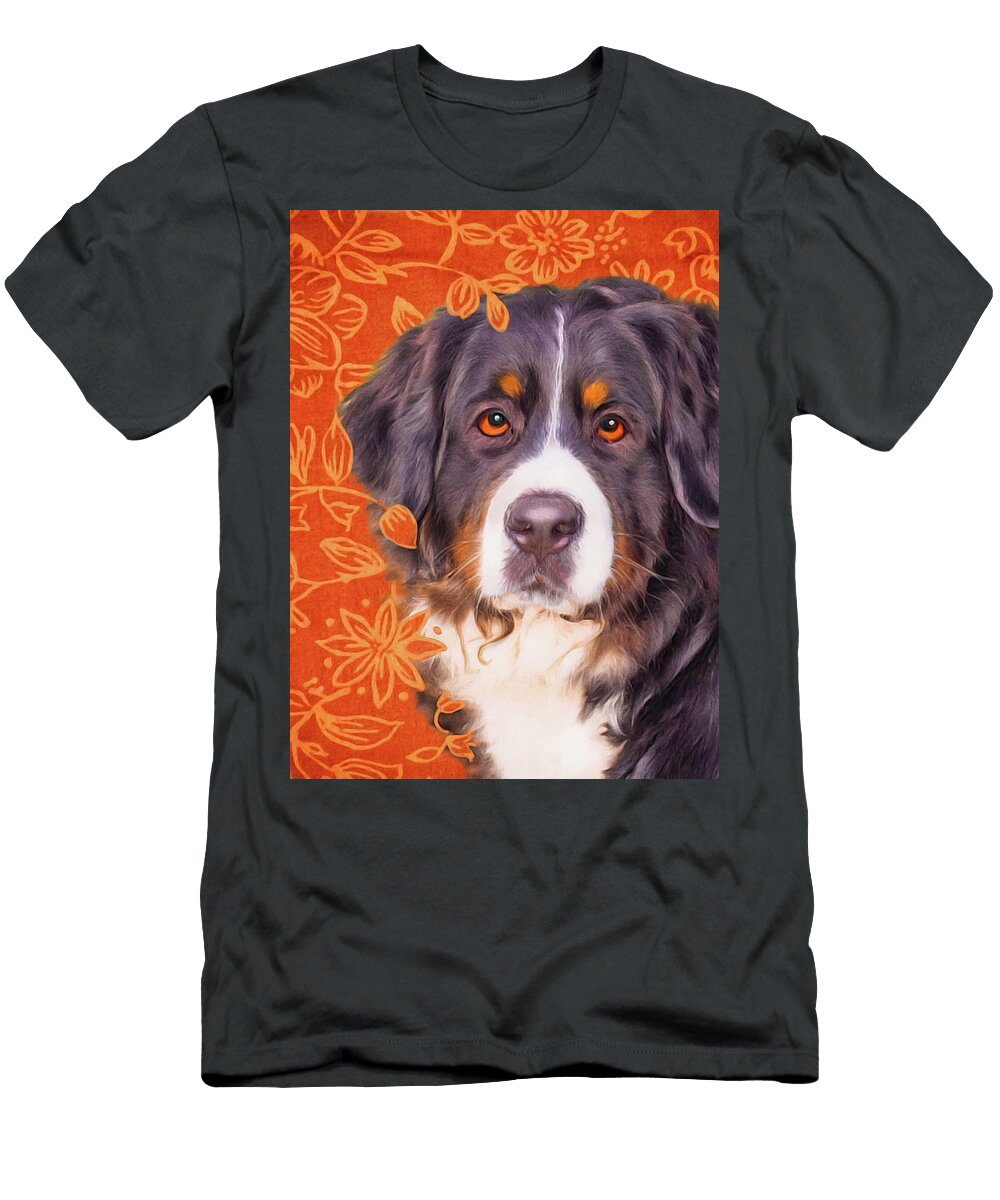 Bernese Mountain Dog in Orange Zelda Tessadori T-Shirt