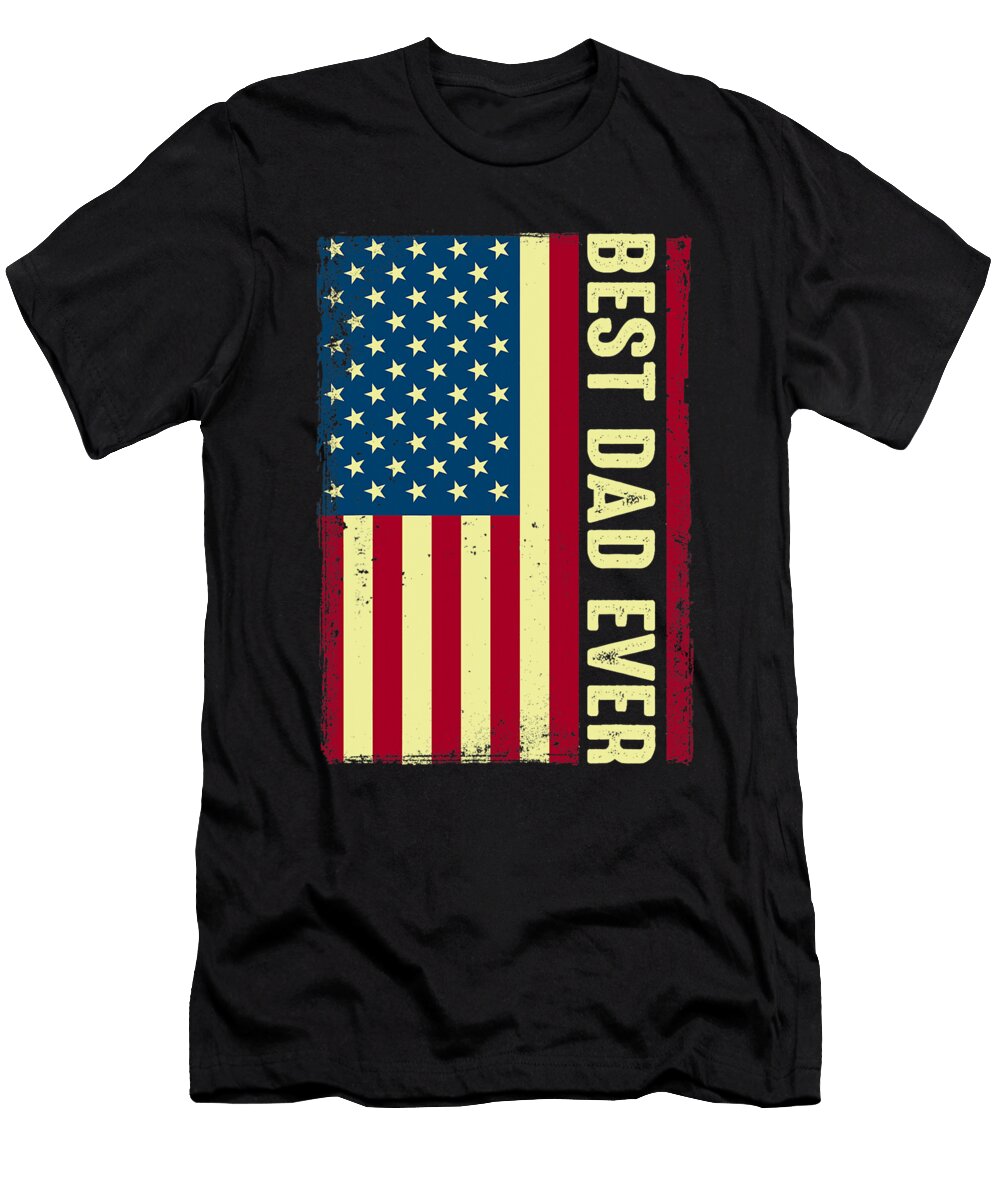 Best Dad Ever Fathers Day American Flag Papa Pop Husband Dhbubble T-Shirt