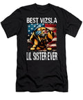 Best Vizsla Lil Sister Ever USA Flag Thepassionshop T-Shirt