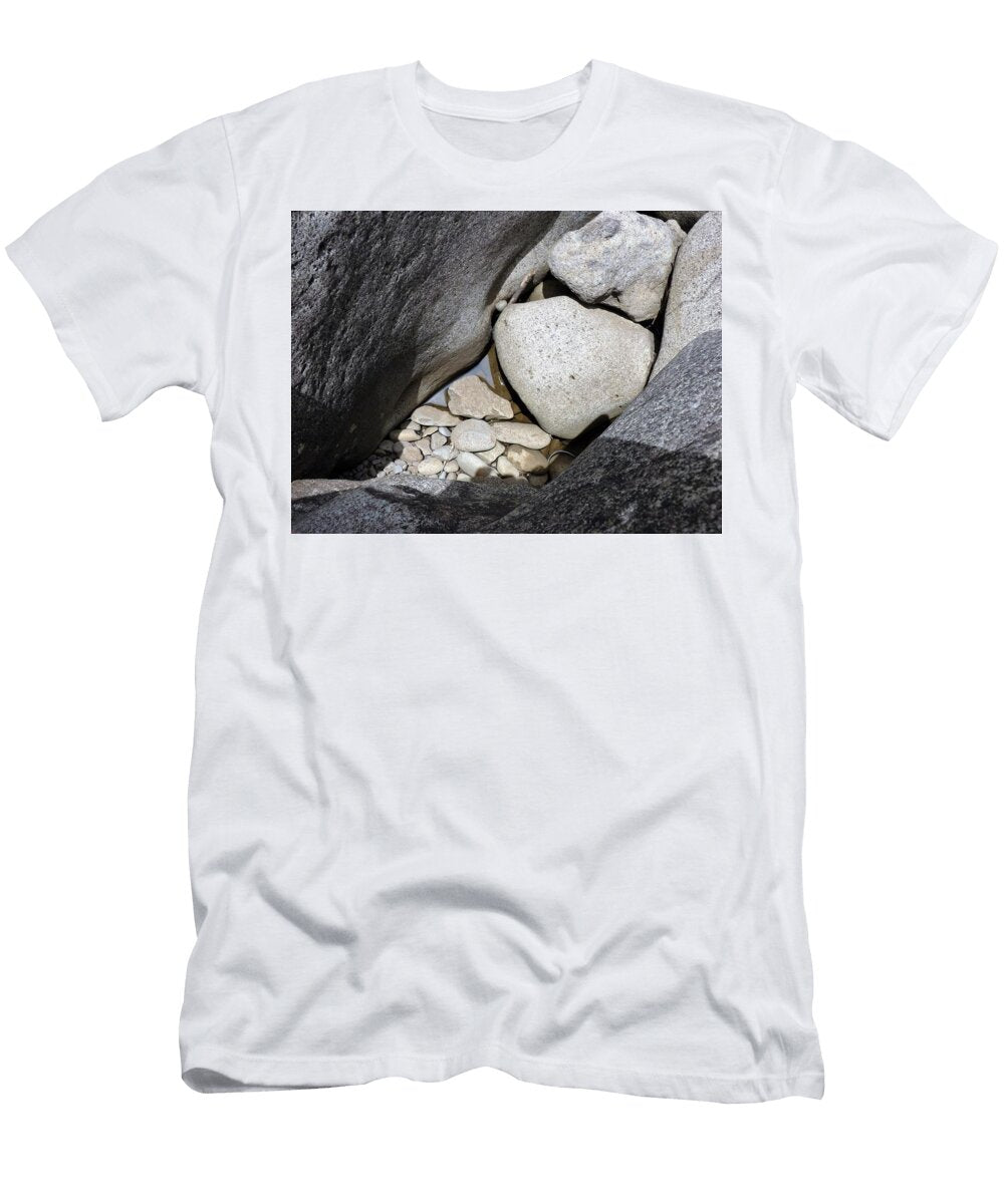 Between a Rock and a Rock Cat Pancake T-Shirt