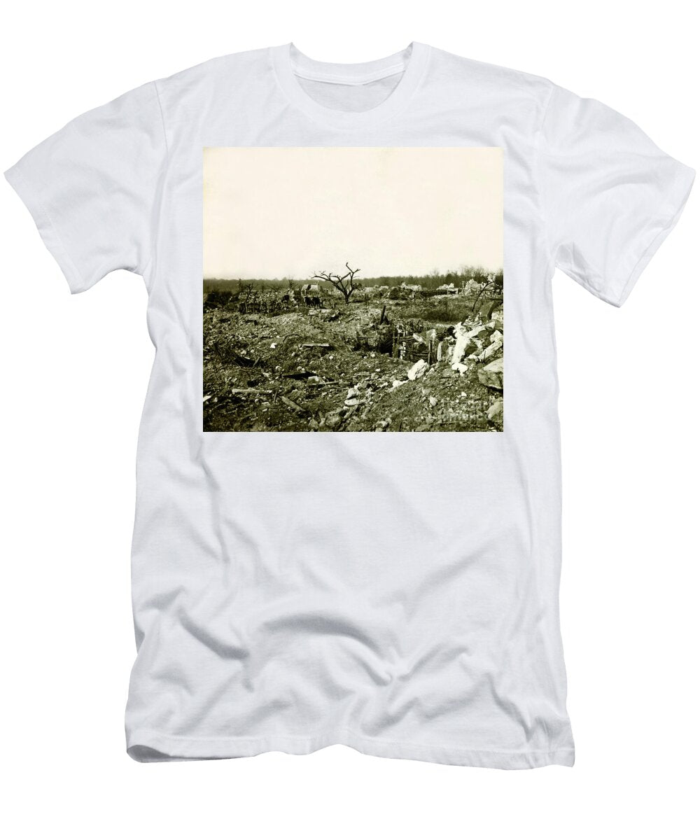 Between the Lines At Tracy Le Val Picardy First World War Stereoscopic Glass Plate Anonymous T-Shirt