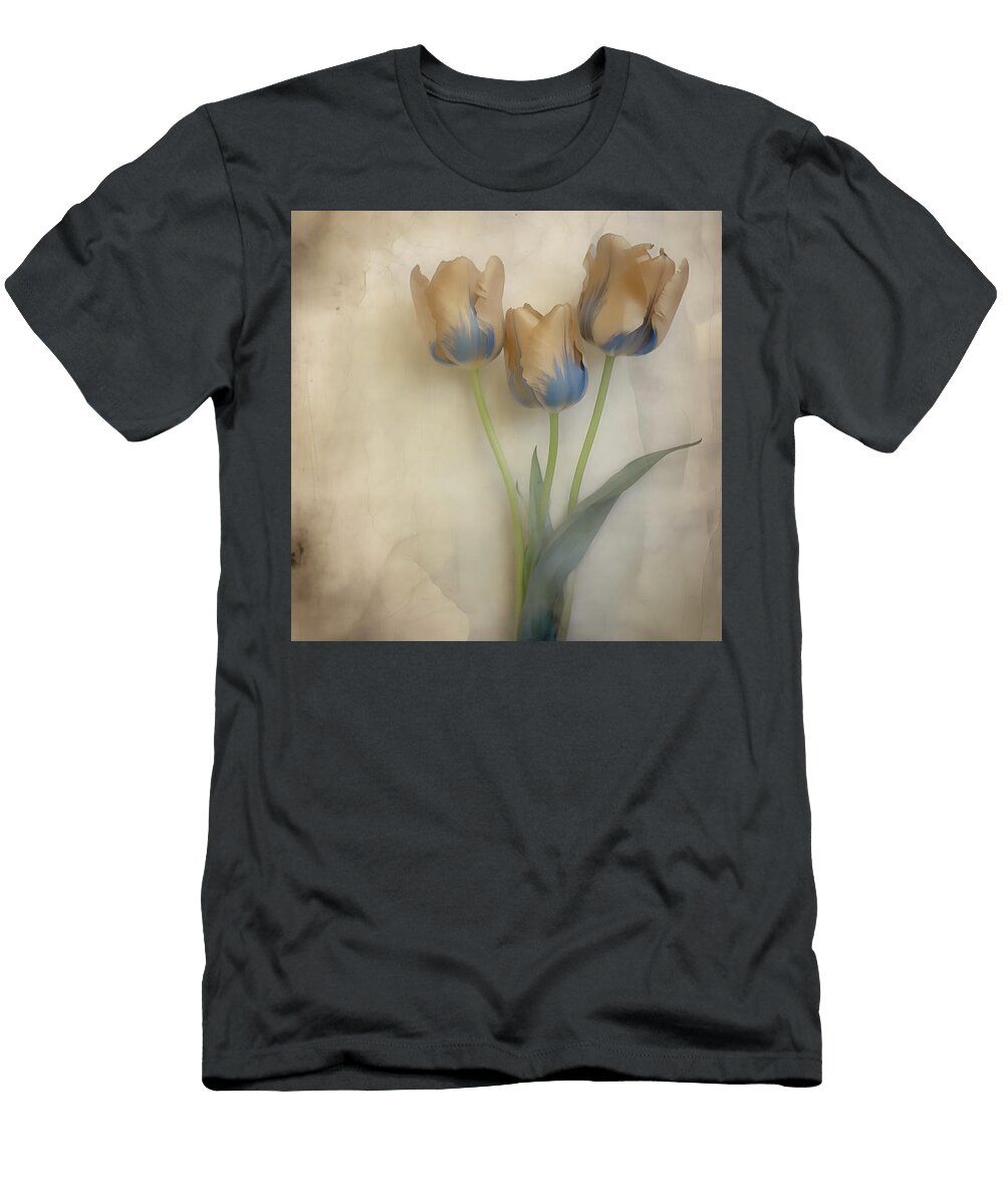 Bi Color Tulips Cream and Royal Blue Yo Pedro T-Shirt