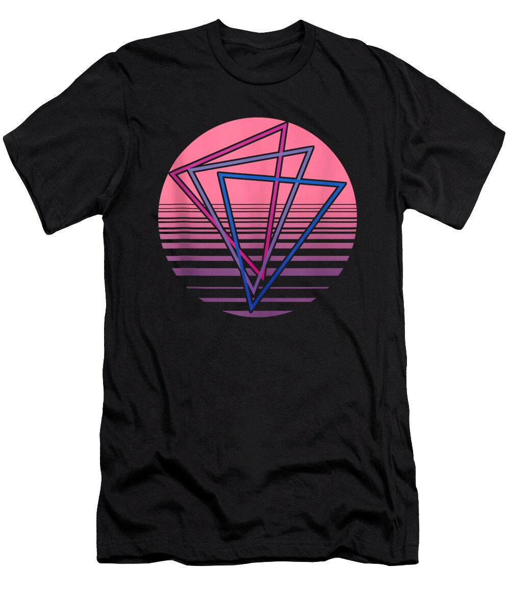 Bi Pride Vaporwave Triangle Bisexual Pride Bi Flag Lgbt Lobe Wander T-Shirt