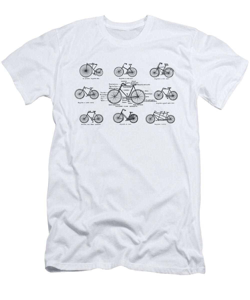 Bicycle Chart in Black and White Madame Memento T-Shirt