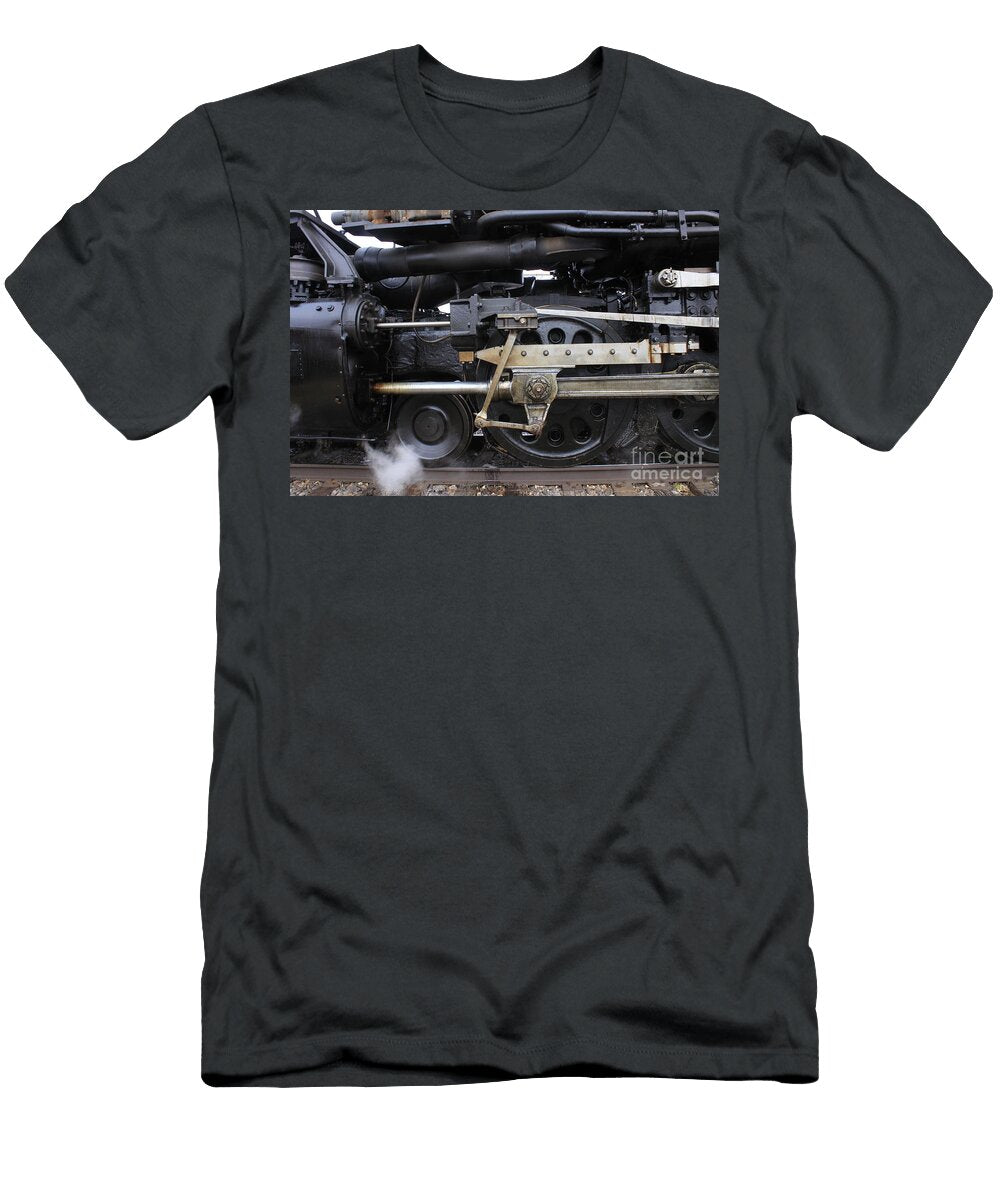 Big Boy 4014 Axle and Wheels Shot Closeup with Steam Robert D Brozek T-Shirt