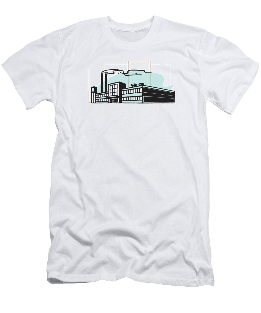 Big Building with Smokestack Csa Images T-Shirt