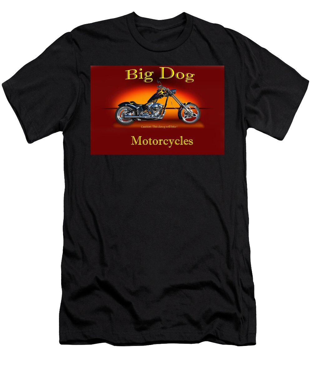 Big Dog Motorcyle with Identification Dave Koontz T-Shirt