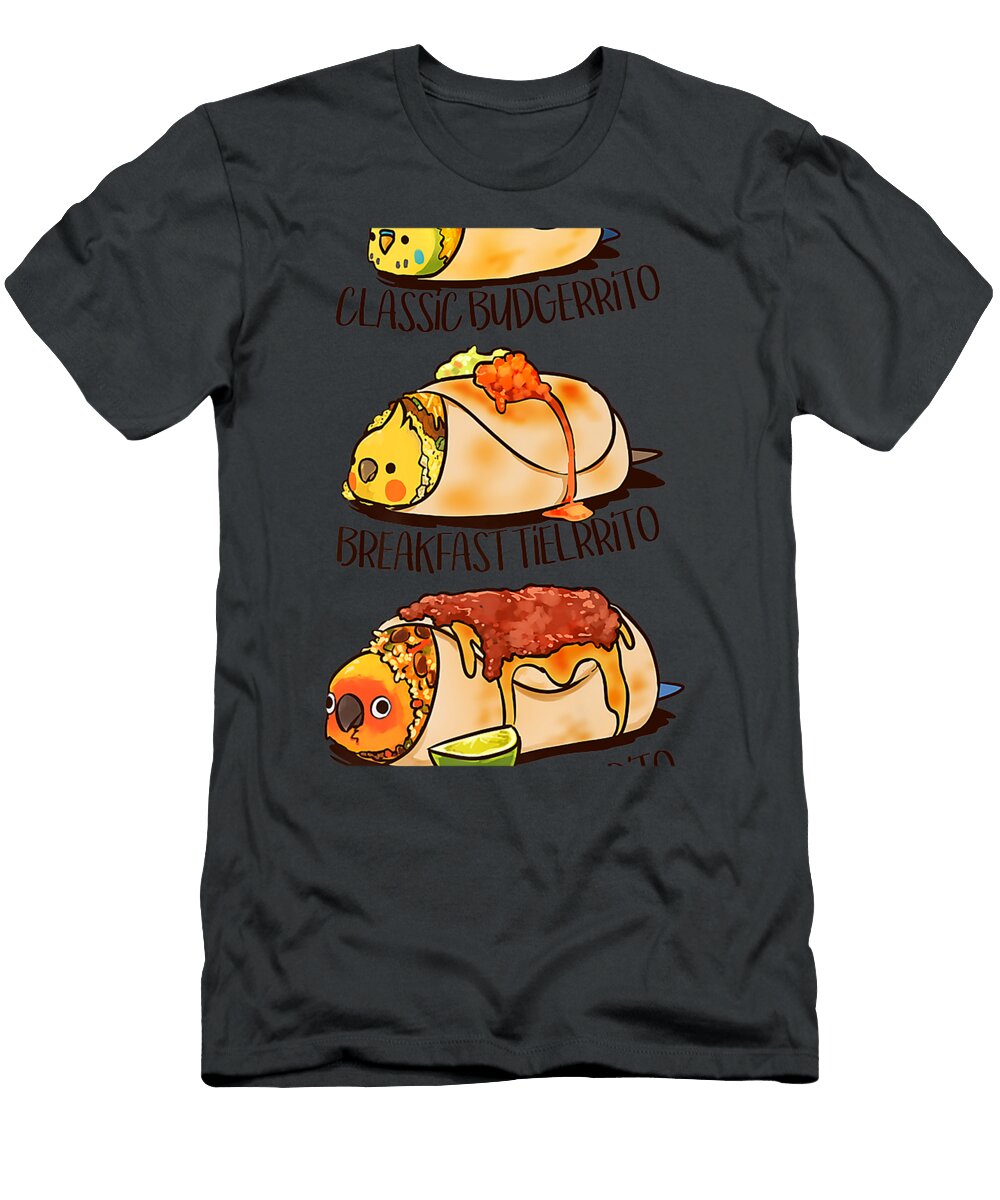 Birbrritos Budgie Cockatiel Sun Conure Burrito Fredal Ruari T-Shirt