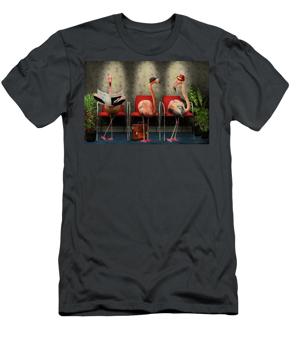 Bird Flamingo Wading Room Mike Savad T-Shirt