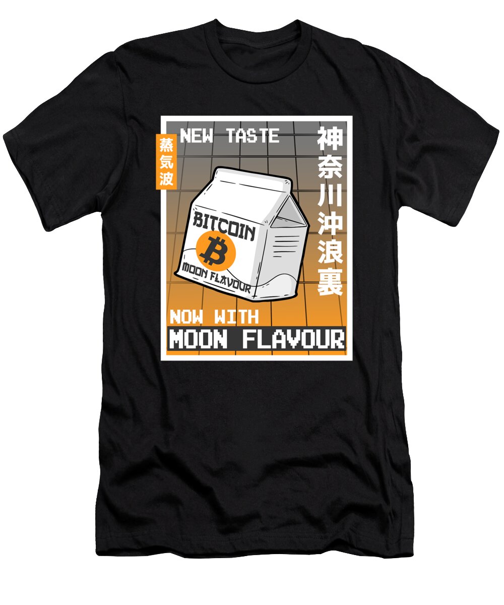 Bitcoin Milk Moon Flavour Japan Vaporwave Crypto Lisa Stronzi T-Shirt