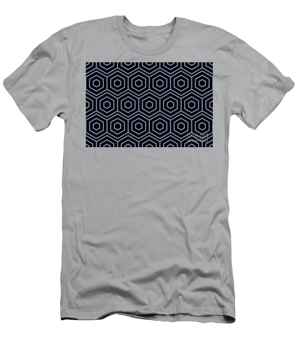 Black and Blue Geometric Line Shape Pattern Pairs De 2022 Popular Color Enchanting Sky De5900 Petite Pattern Minimal Graphic Designs T-Shirt