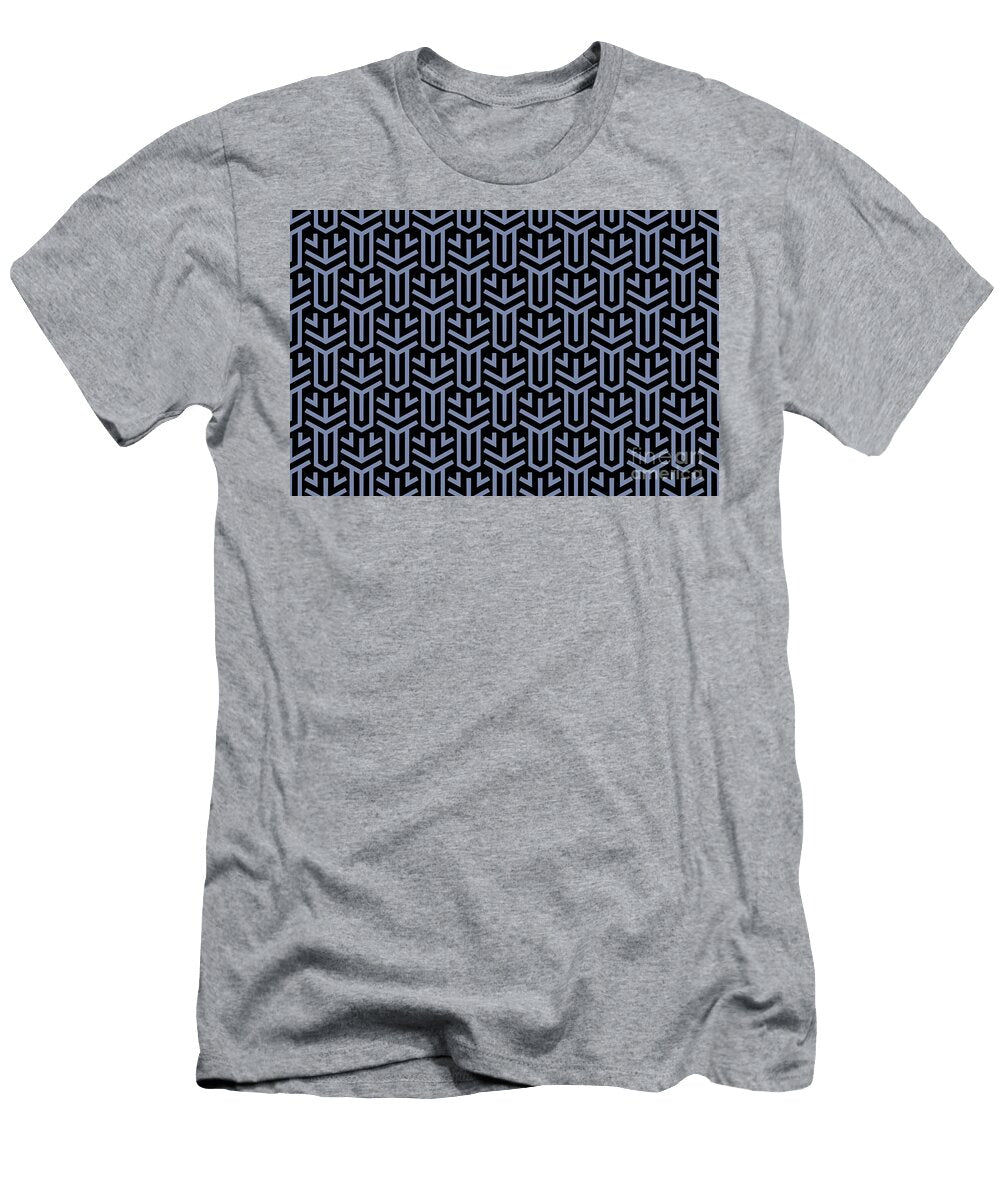 Black and Blue Geometric Shape Tile Pattern Pairs De 2022 Popular Color Enchanting Sky De5900 Petite Pattern Minimal Graphic Designs T-Shirt