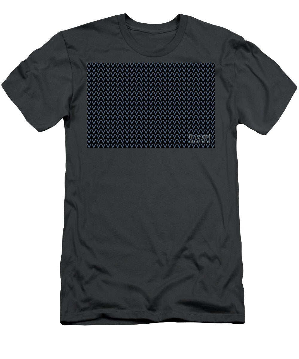 Black and Blue Horizontal Chevron Pattern Diamond Vogel 2022 Popular Colour Happy Tune 0648 Petite Pattern Minimal Graphic Designs T-Shirt