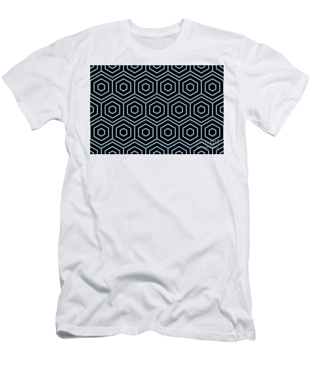 Black and Blue Minimal Geometric Line Shape Pattern Pairs Dulux 2022 Popular Colour Sky View Petite Pattern Minimal Graphic Designs T-Shirt