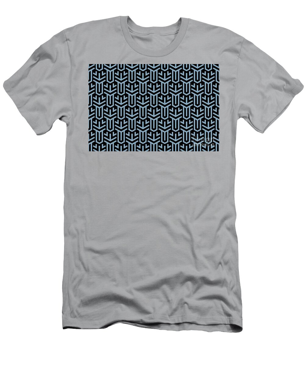 Black and Blue Minimal Geometric Shape Tile Pattern Pairs Dulux 2022 Popular Colour Sky View Petite Pattern Minimal Graphic Designs T-Shirt