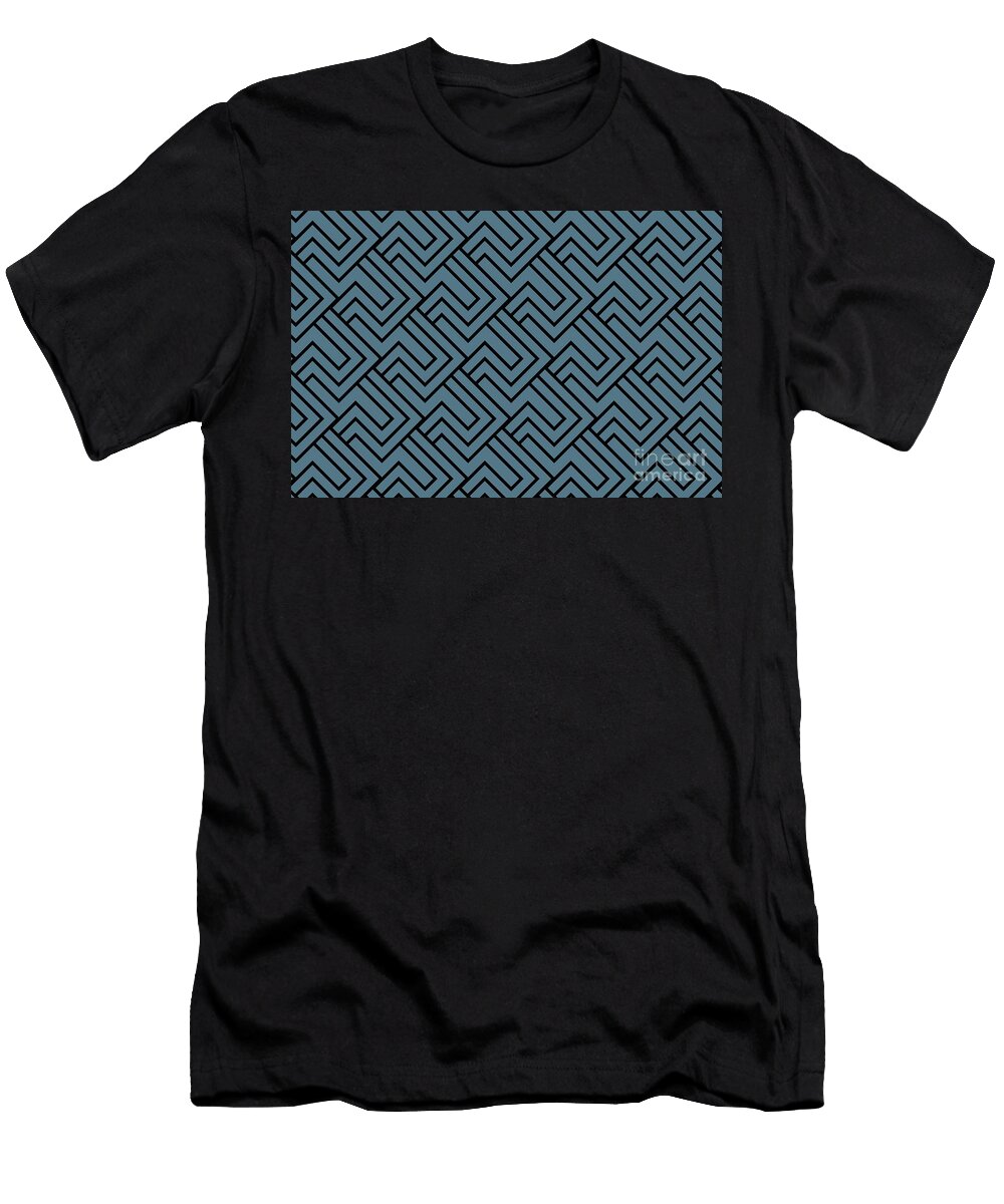 Black and Blue Minimal Line Art Pattern 2 Petite Pattern Minimal Graphic Designs T-Shirt