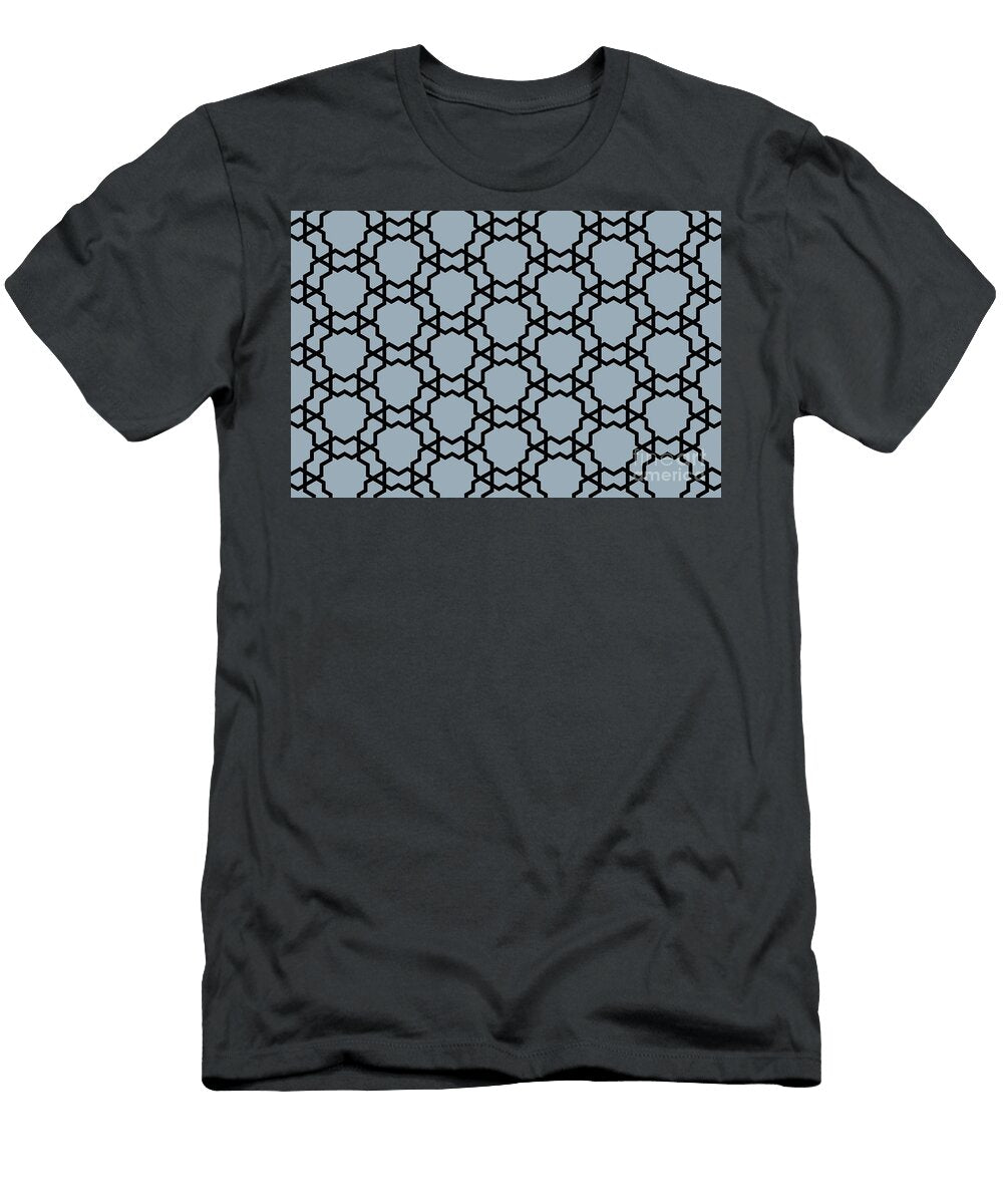 Black and Blue Minimal Shape Tile Pattern Petite Pattern Minimal Graphic Designs T-Shirt