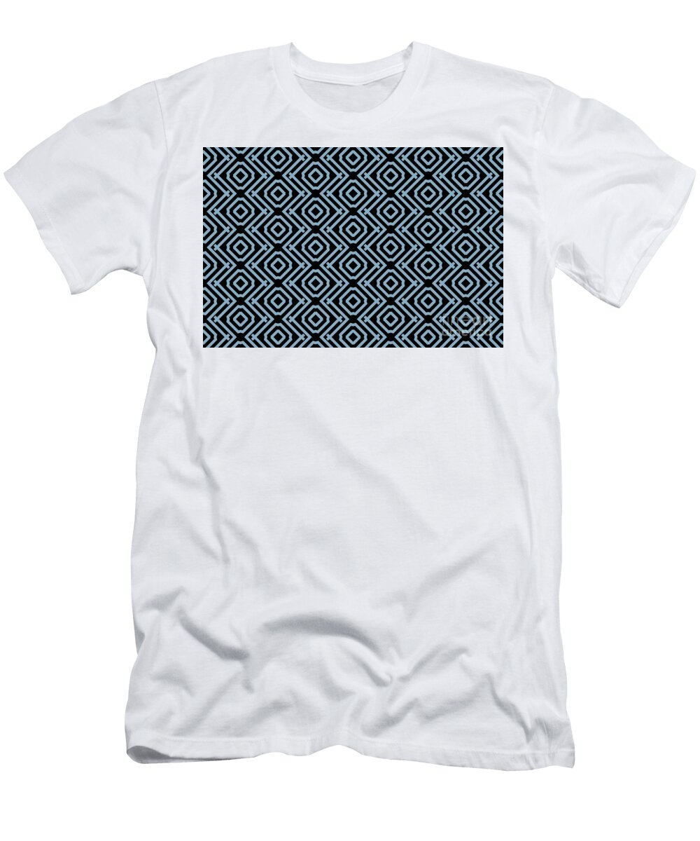 Black and Blue Vertical Stripe Diamond Pattern Pairs Dulux 2022 Popular Colour Sky View Petite Pattern Minimal Graphic Designs T-Shirt