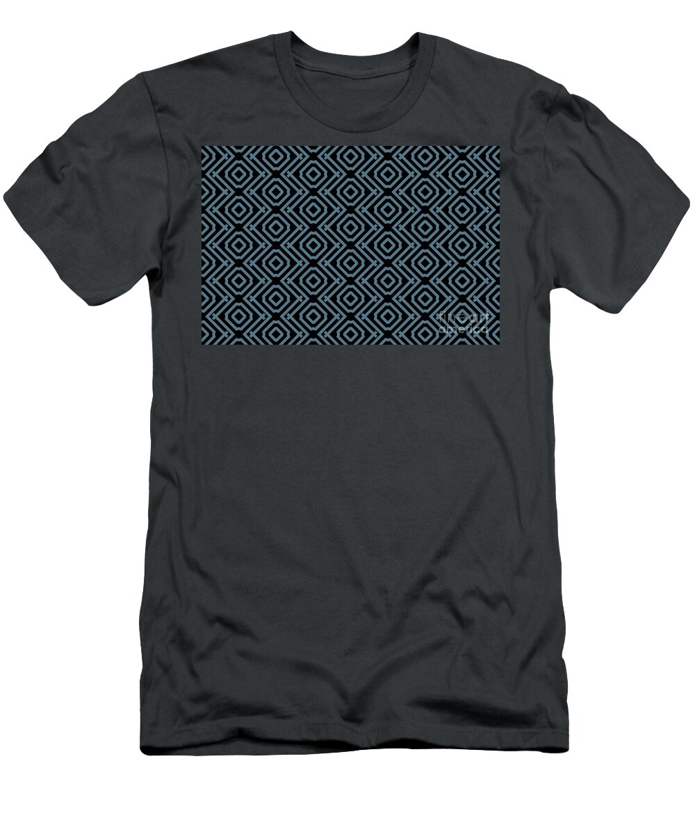 Black and Blue Vertical Stripe Diamond Pattern Petite Pattern Minimal Graphic Designs T-Shirt