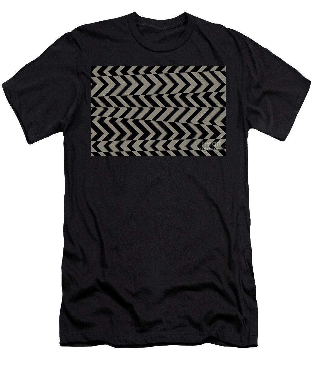 Black and Brown Chevron Horizontal Stripe Pattern 2022 Popular Colour Fireplace Mantel 0569 Petite Pattern Minimal Graphic Designs T-Shirt