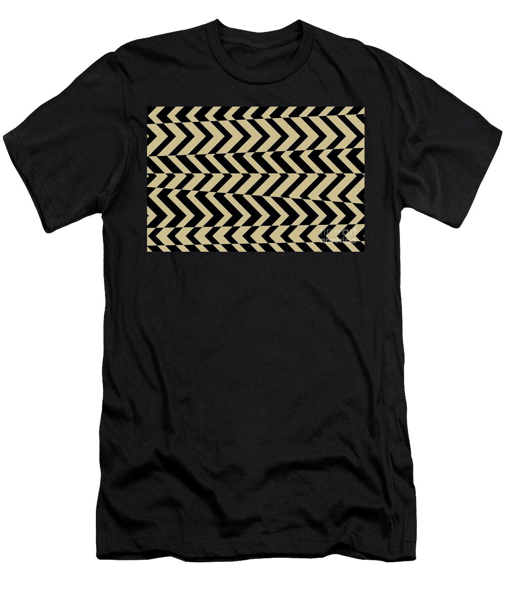 Black and Brown Chevron Horizontal Stripe Pattern Pairs Dulux 2022 Popular Colour Golden Cookie Petite Pattern Minimal Graphic Designs T-Shirt