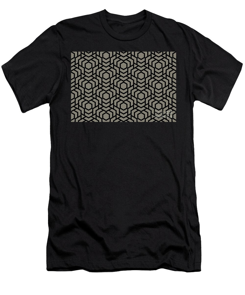 Black and Brown Tessellation Line Pattern 38 2022 Popular Colour Fireplace Mantel 0569 Petite Pattern Minimal Graphic Designs T-Shirt