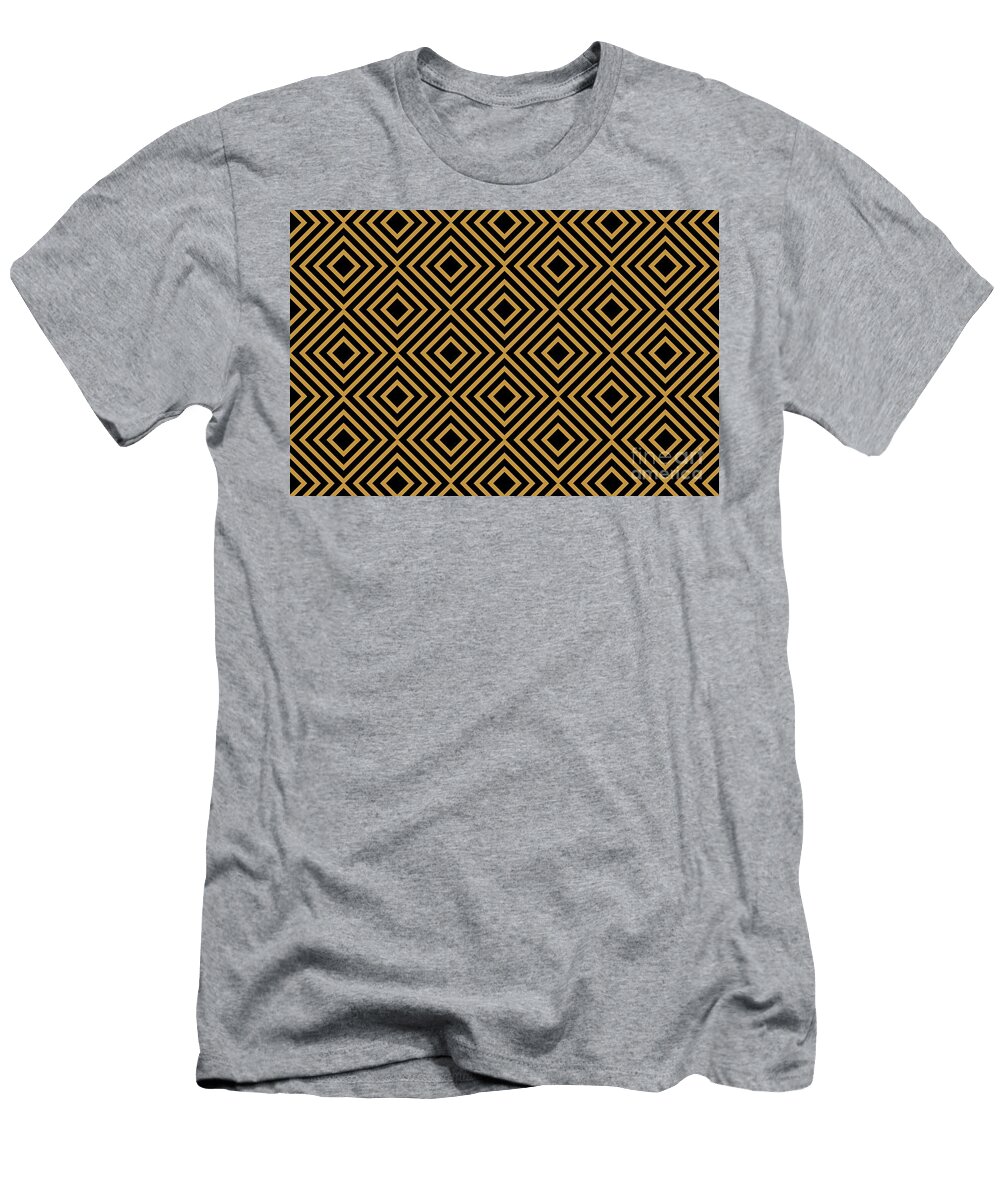 Black and Dark Orange Square Line Art Pattern Pairs De 2022 Popular Color Alameda Ochre Det482 Petite Pattern Minimal Graphic Designs T-Shirt