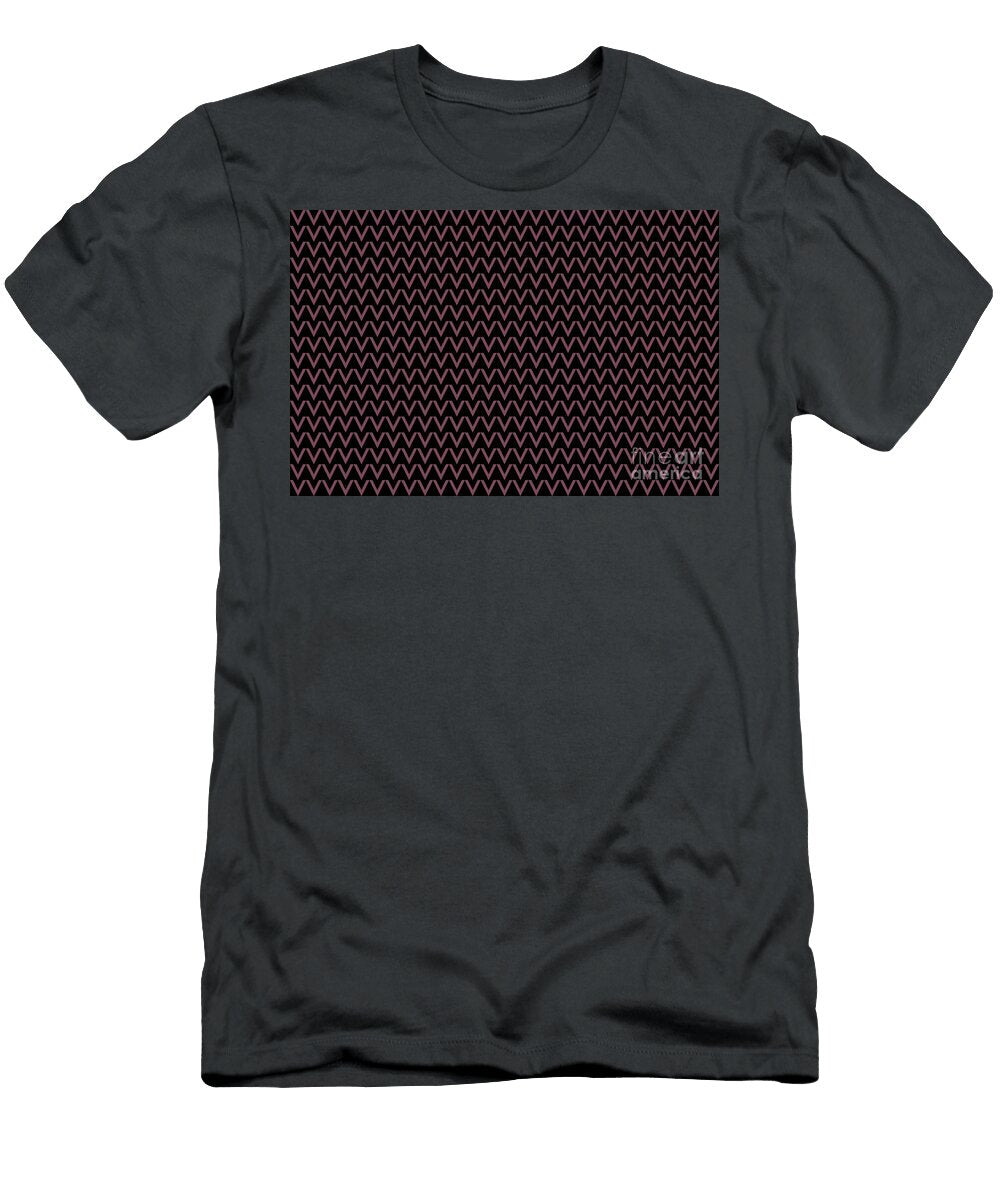 Black and Deep Purple Horizontal Chevron Pattern Pairs De 2022 Popular Color Mahogany Cherry De5020 Petite Pattern Minimal Graphic Designs T-Shirt