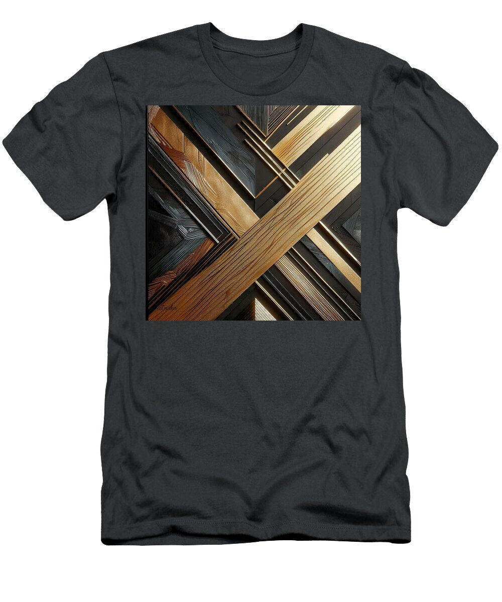 Black and Gold Chevron Elegance Artmaker T-Shirt