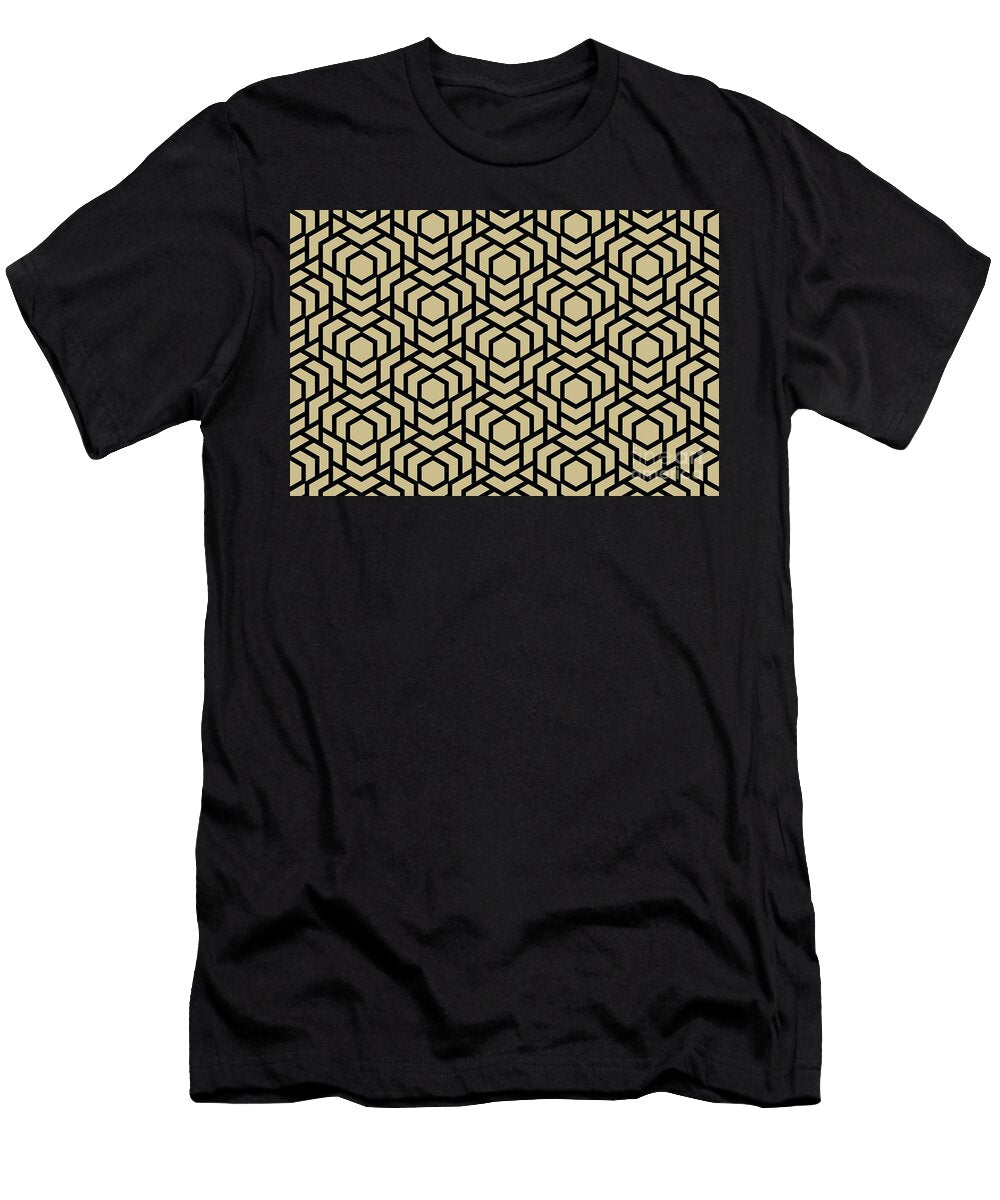 Black and Golden Brown Tessellation Line Pattern 38 Pairs Dulux 2022 Popular Colour Golden Cookie Petite Pattern Minimal Graphic Designs T-Shirt
