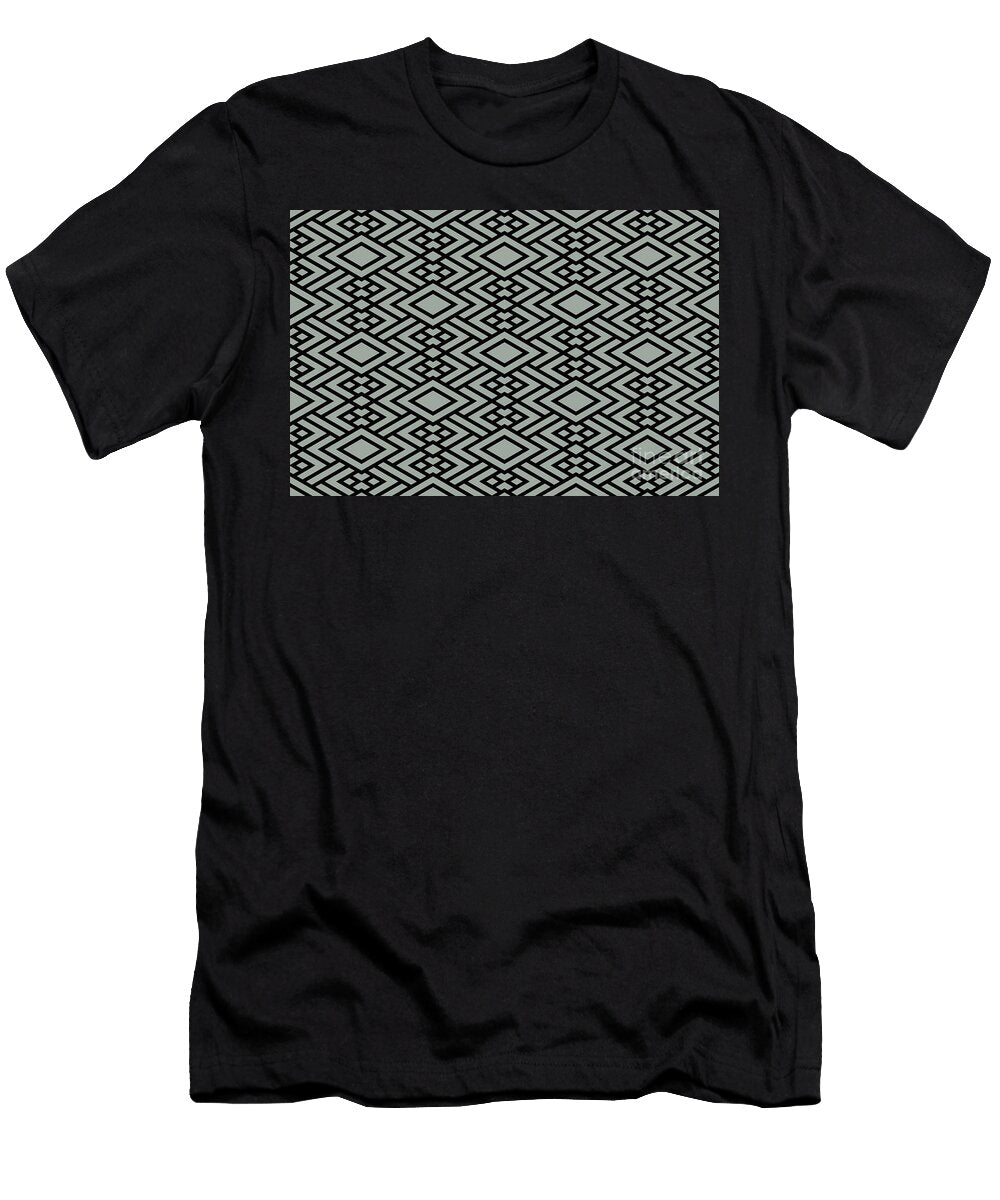 Black and Gray Art Deco Diamond Pattern Pairs De 2022 Trending Color Casting Shadow De6291 Petite Pattern Minimal Graphic Designs T-Shirt