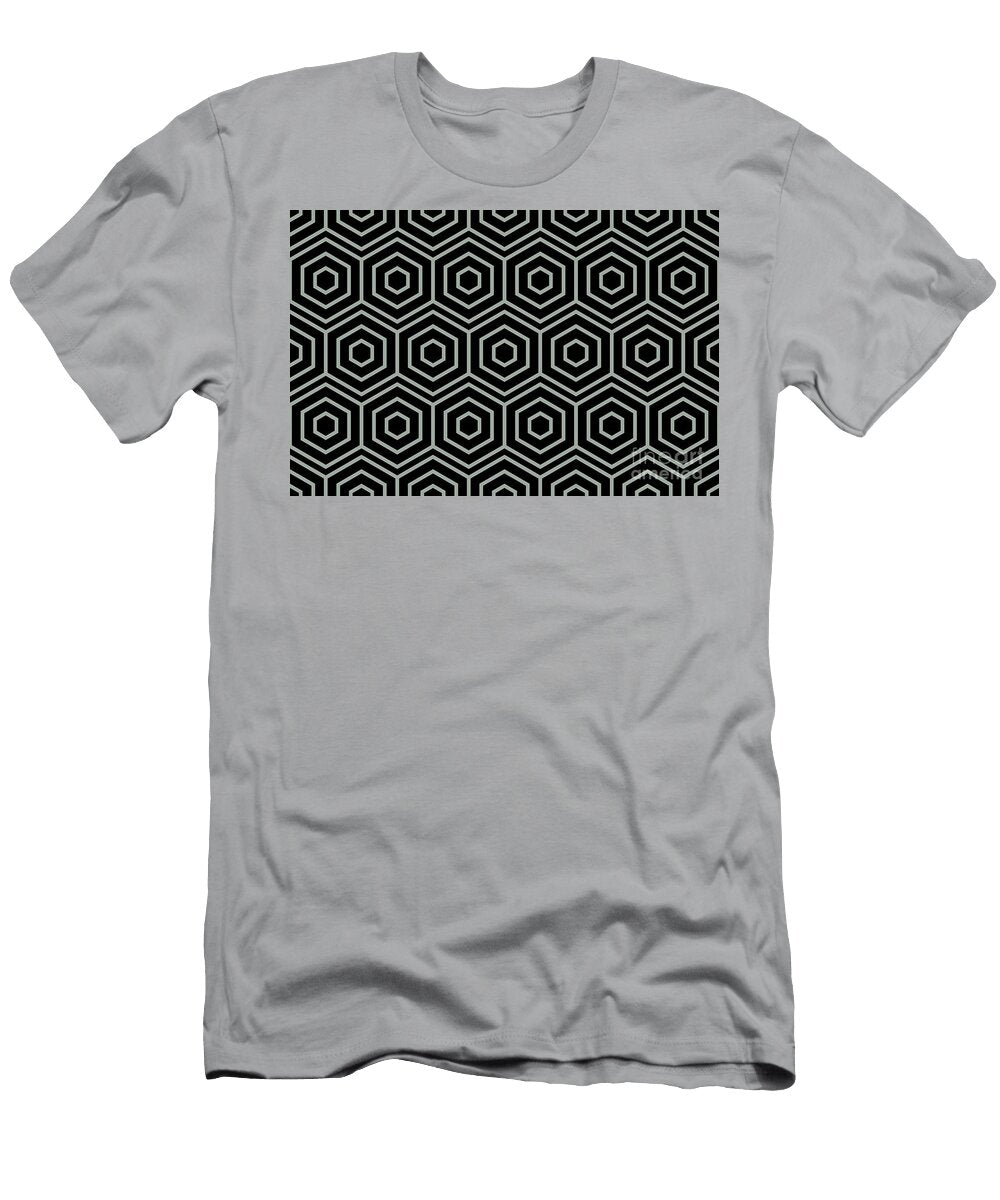 Black and Gray Geometric Shape Pattern Pairs De 2022 Trending Color Casting Shadow De6291 Petite Pattern Minimal Graphic Designs T-Shirt