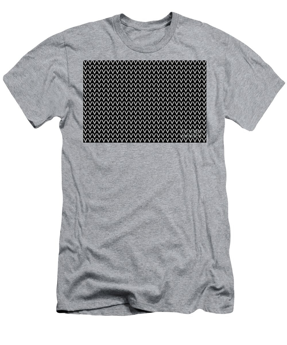 Black and Gray V Shape Horizontal Chevron Pattern Petite Pattern Minimal Graphic Designs T-Shirt