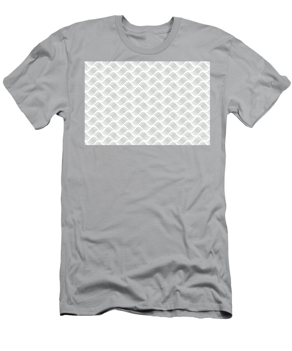 Black and Gray Wavy Tessellation Line Pattern Pairs De 2022 Trending Color Casting Shadow De6291 Petite Pattern Minimal Graphic Designs T-Shirt