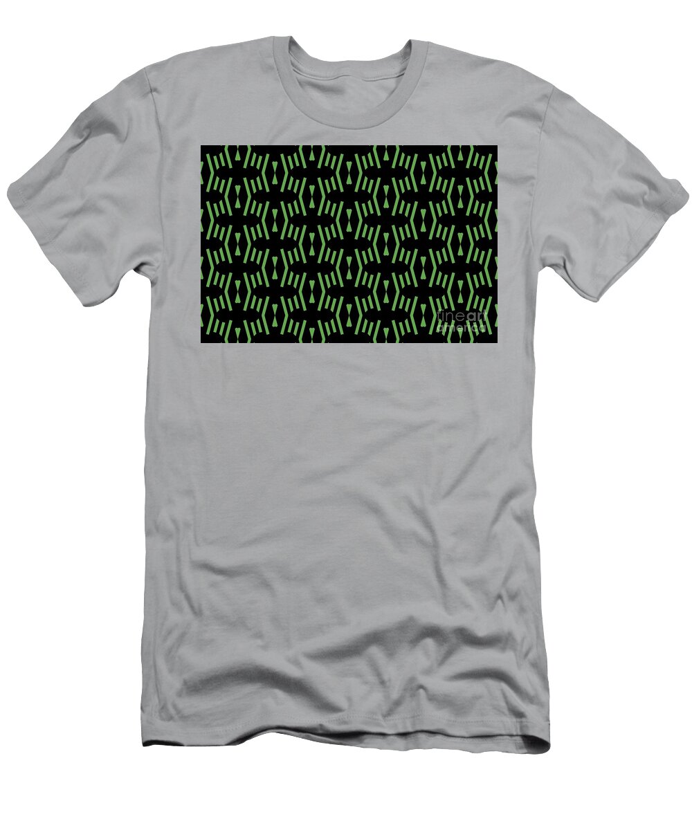 Black and Green Vertical Stripe Chevron Pattern Pairs De 2022 Trending Color Golf Course De5601 Petite Pattern Minimal Graphic Designs T-Shirt