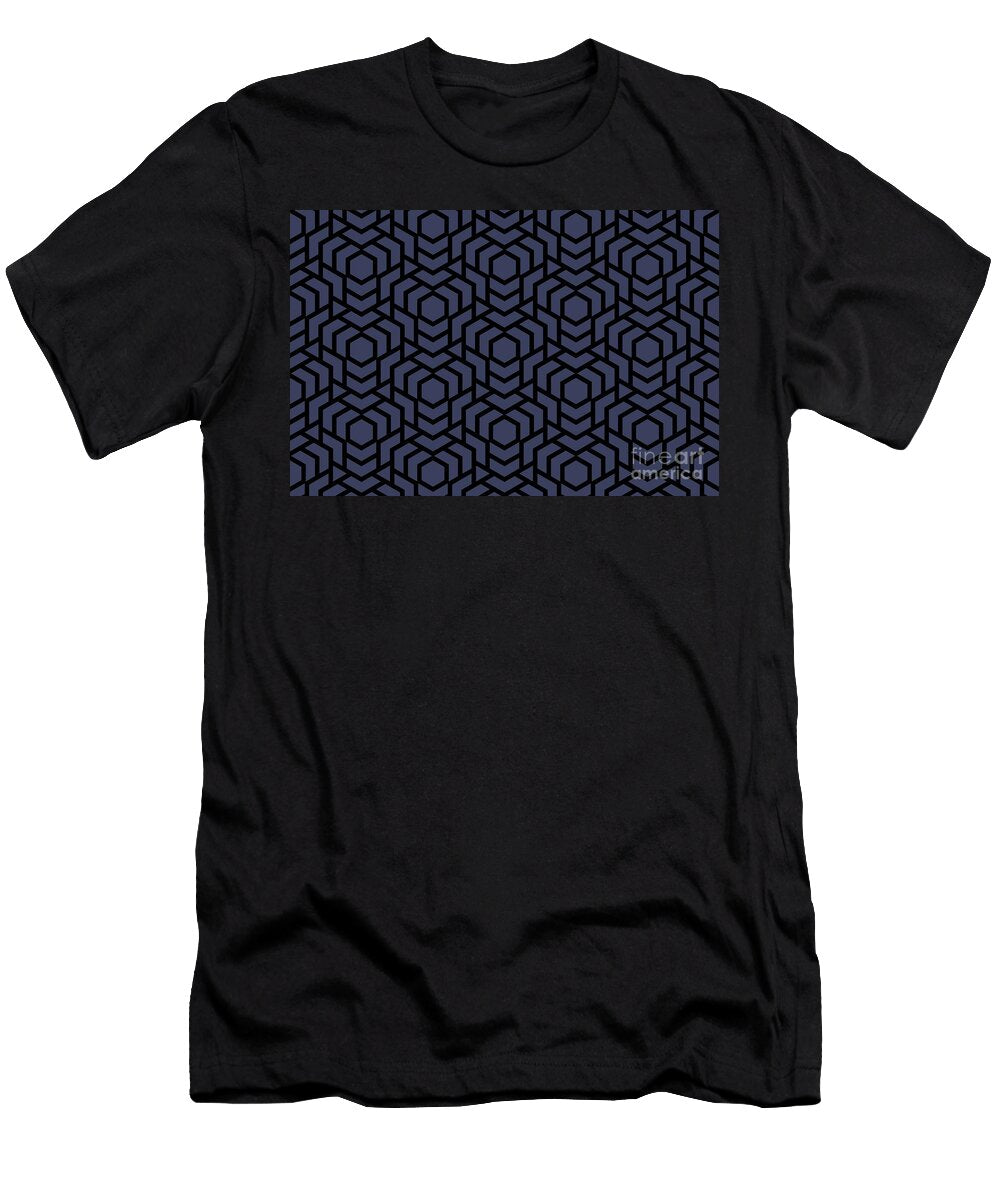Black and Navy Tessellation Line Pattern 38 Pairs De 2022 Trending Color Singing the Blues Det576 Petite Pattern Minimal Graphic Designs T-Shirt