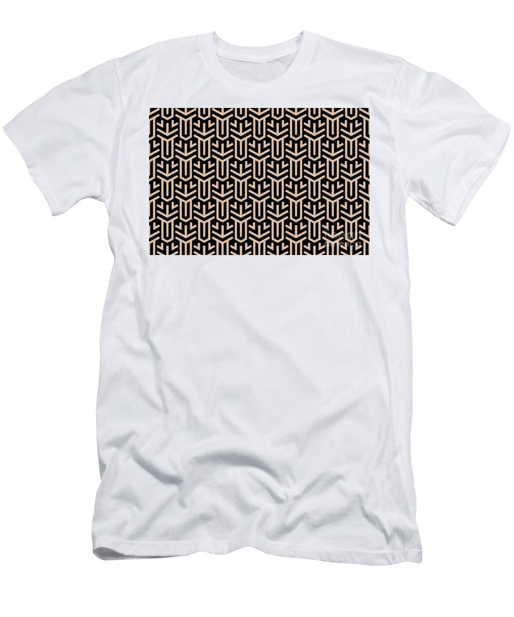 Black and Orange Geometric Shape Pattern Pairs De 2022 Trending Color Adobe South Dec709 Petite Pattern Minimal Graphic Designs T-Shirt