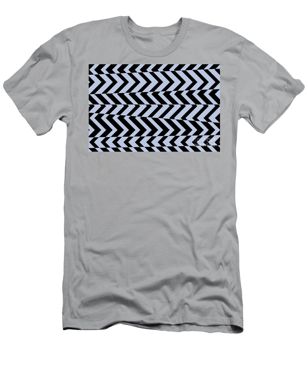 Black and Pastel Blue Chevron Stripe Pattern Pairs De 2022 Trending Color Prim Blue De5898 Petite Pattern Minimal Graphic Designs T-Shirt