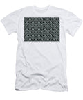 Black and Pastel Blue Geometric Shape Tile Pattern Pairs 2022 Popular Colour Restful Retreat 0497 Petite Pattern Minimal Graphic Designs T-Shirt