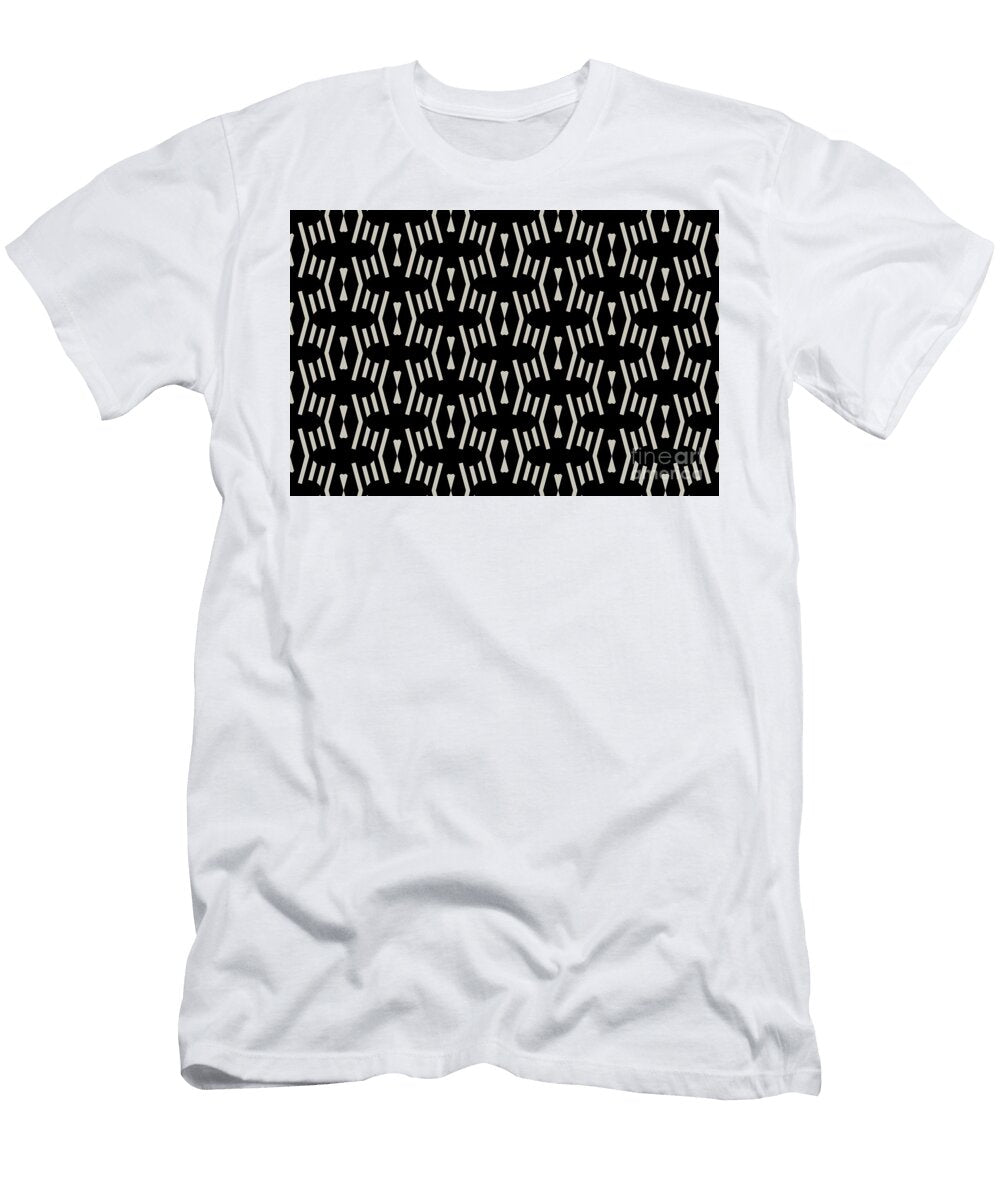Black and Taupe Vertical Stripe Chevron Pattern Diamond Vogel 2022 Popular Colour Palatine 0370 Petite Pattern Minimal Graphic Designs T-Shirt